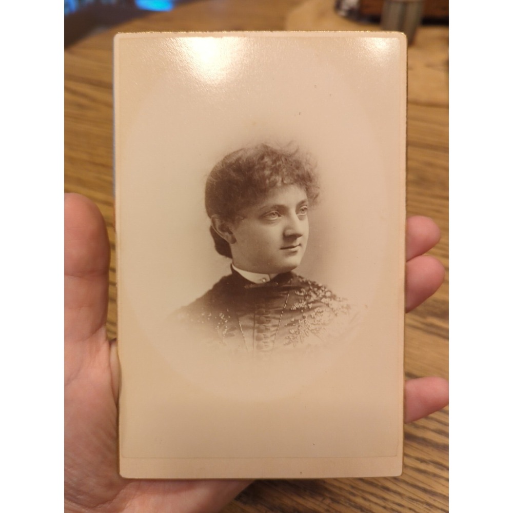 Antique Cabinet Card Lady Woman Photo Victorian Portrait Gloversville New York